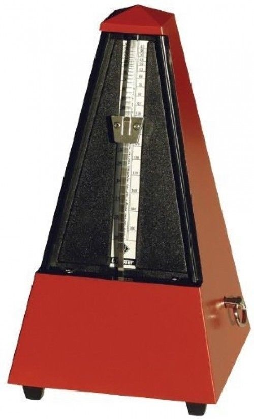 Wittner 855201 metronomo in plastica con campana, Dark Red