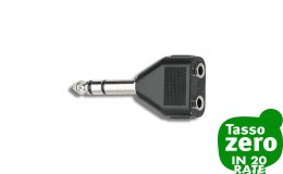 Quiklok AD-23 Adattatore audio Jack 6.3/ 2 Jack 3.5 F