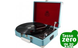 GPO Attache Valigetta Giradischi Azzurro