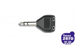 Quiklok AD-23 Adattatore audio Jack 6.3/ 2 Jack 3.5 F