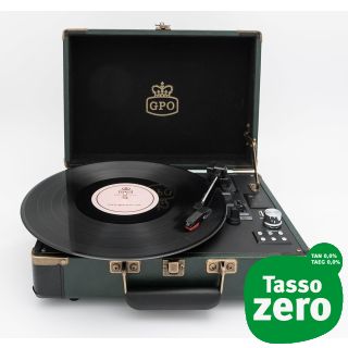 GPO Ambassador Valigetta Giradischi Nero e Verde